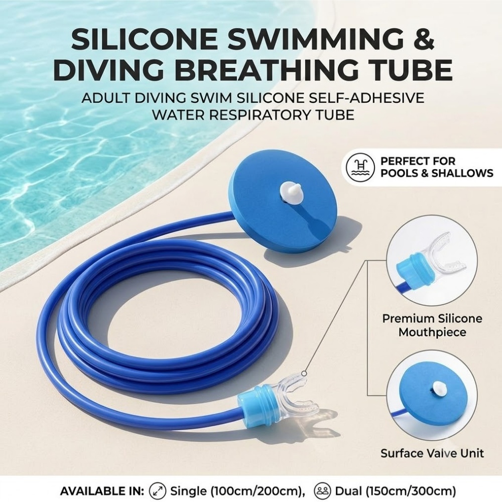Snorkel Dry Top - أنبوب تنفس مرن من السيليكون للغوص