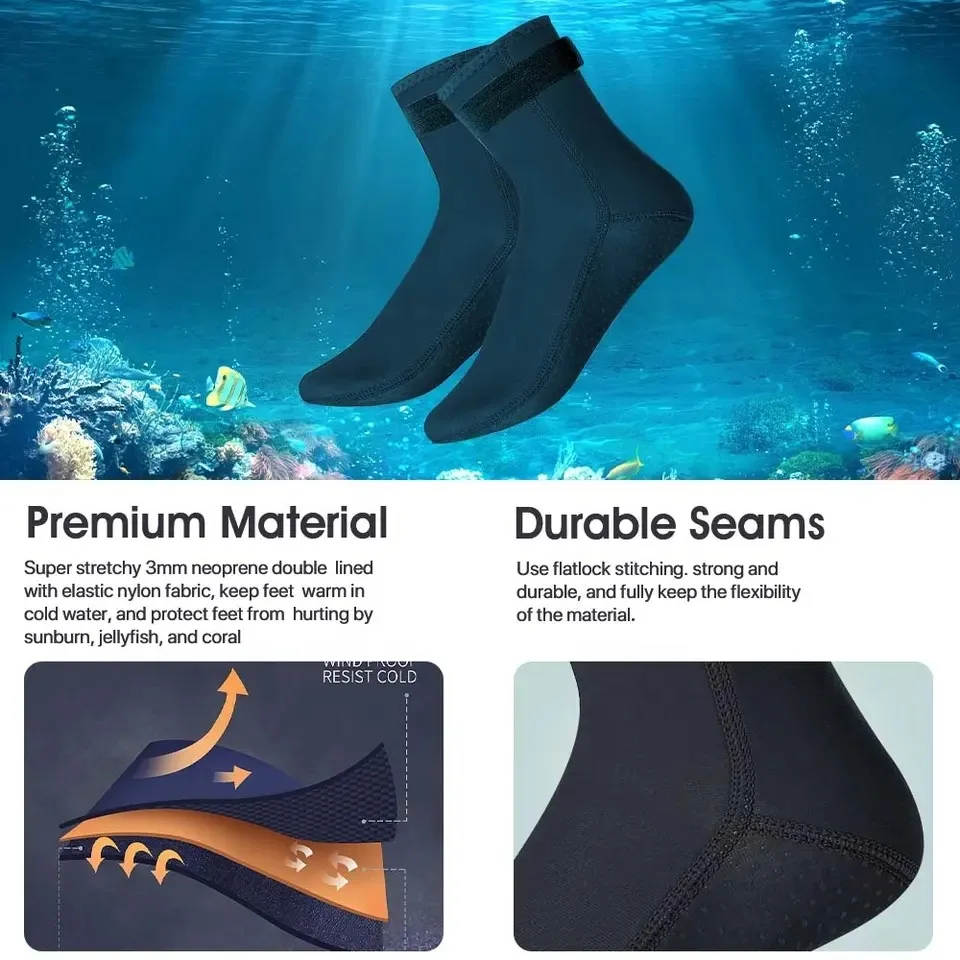 النيوبرين جوارب الغوص 3 مللي م - مراجعة Wetsuit 3Mm Neoprene وسعره