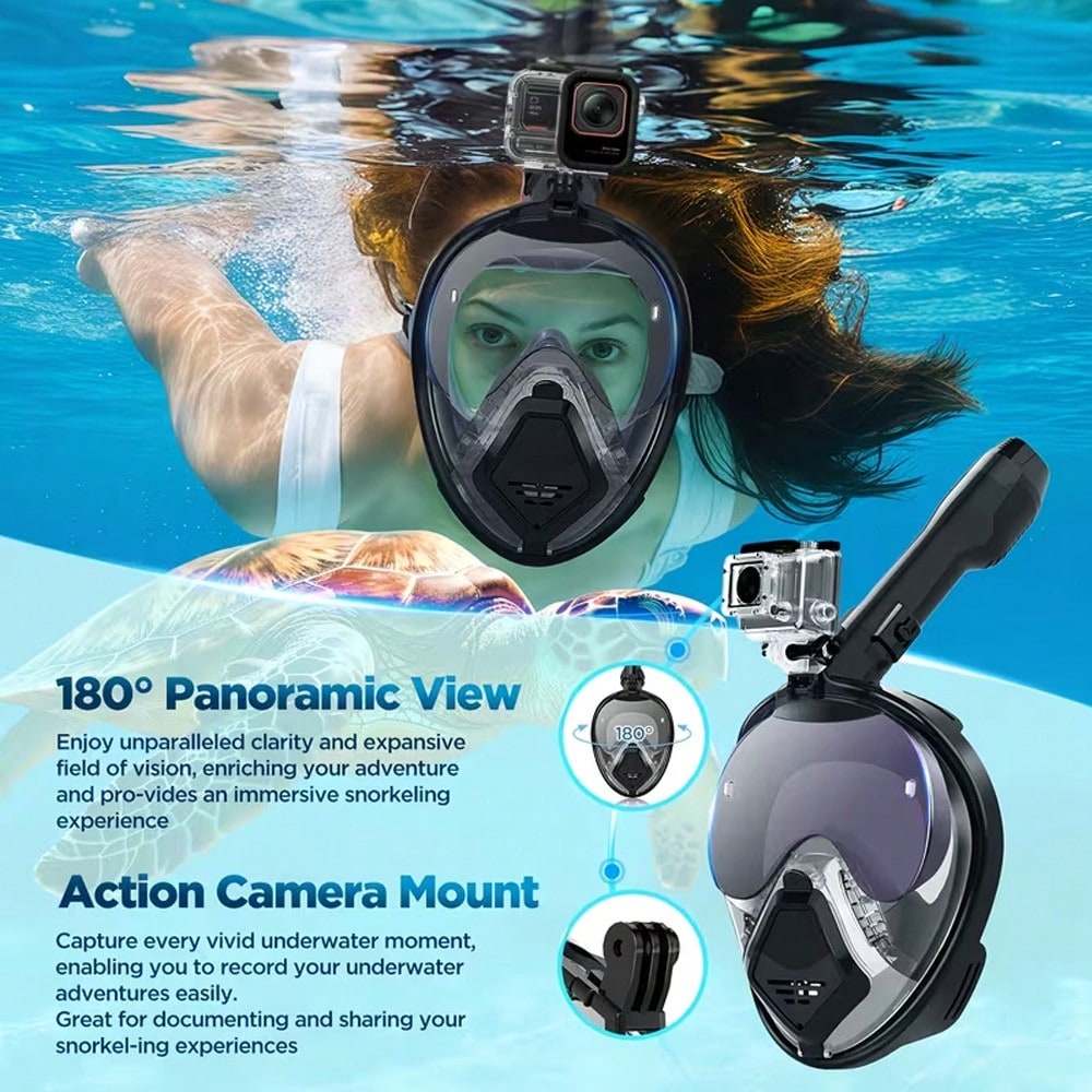 قناع غطس كامل الوجه للبالغين م - مراجعة Snorkel Dry Top وسعره